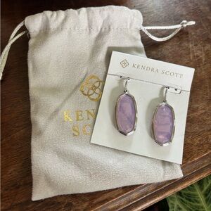 Kendra Scott Elle Silver Drop Earrings - Purple NEW